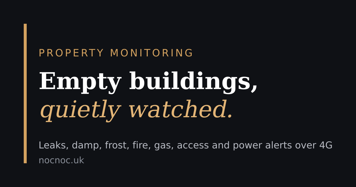Empty property monitoring dashboard preview